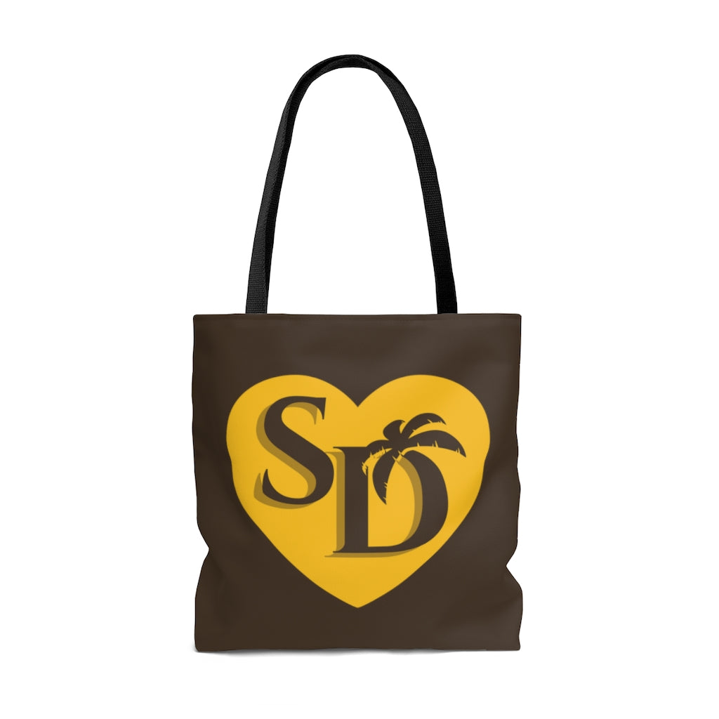 I Heart SD Brown and Gold Tote Bag