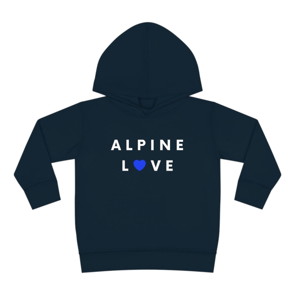 Alpine Love Toddler Hoodie, SD Pullover Fleece Kid's Hooded Sweater (Blue Heart)