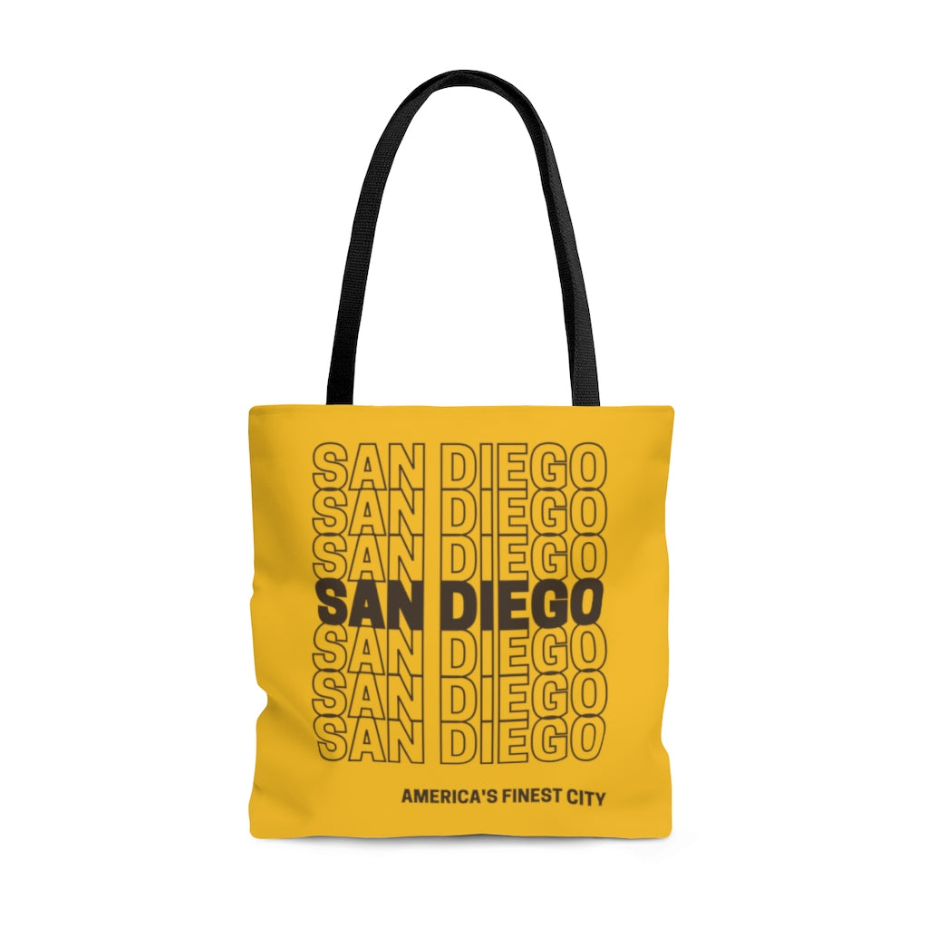 San Diego Gold and Brown Tote Bag