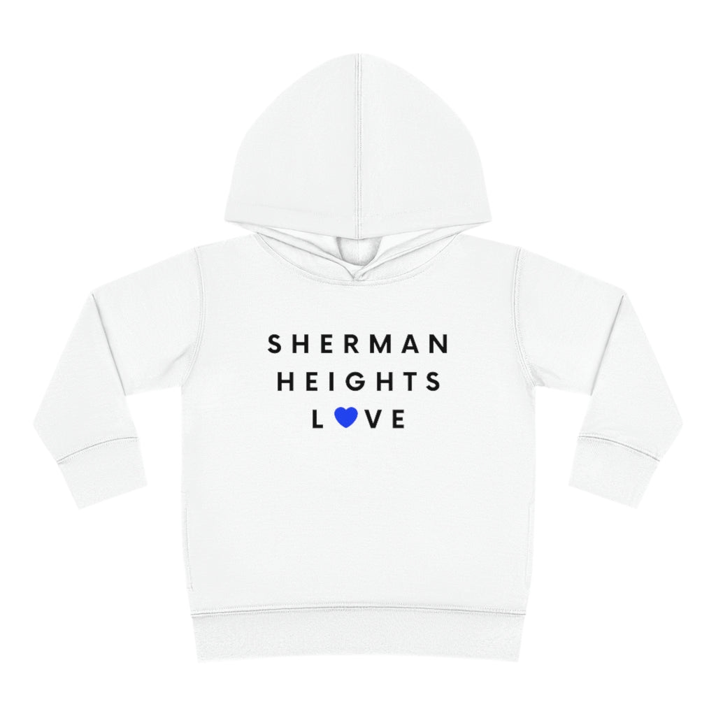 Sherman Heights Love Toddler Hoodie, Kid's Pullover Fleece Hooded Sweater (Blue Heart)