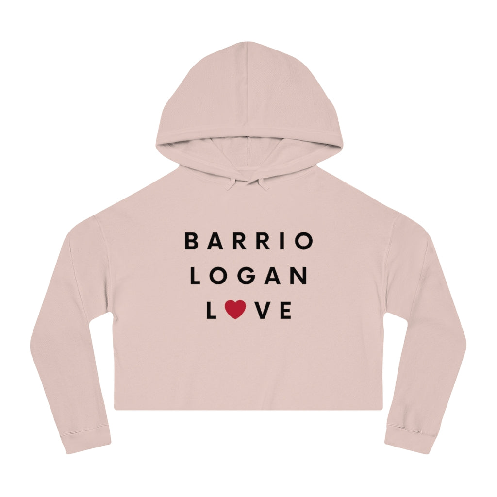 Barrio Logan Love Cropped Women's Hoodie, SD Hooded Sweatshirt