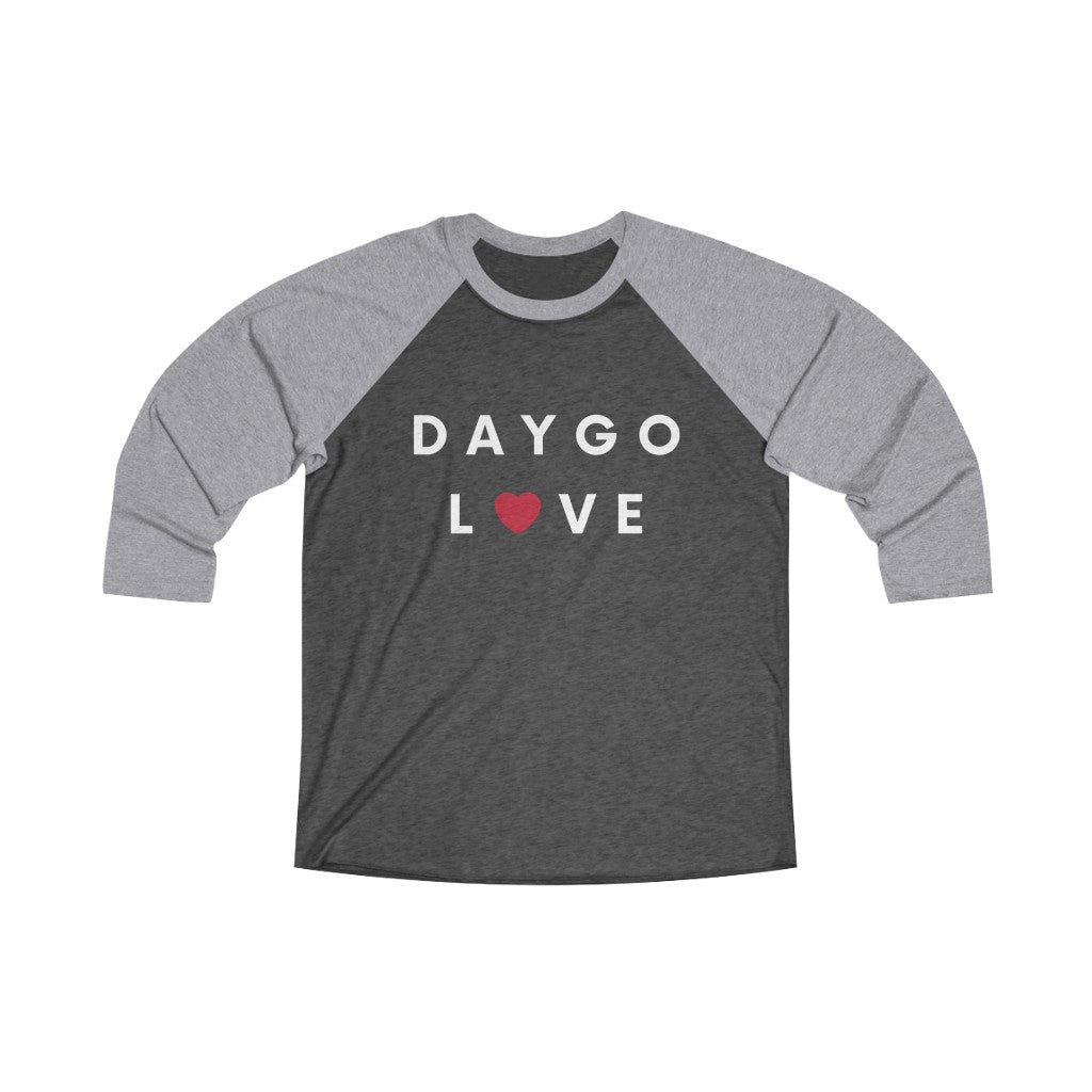 Daygo Love Long Sleeve Baseball Tee, San Diego 3/4 Sleeve T-Shirt(Unisex) (Multiple Colors Avail)