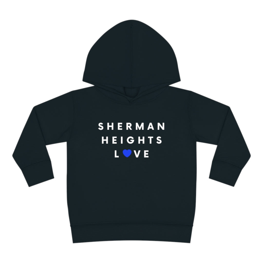 Sherman Heights Love Toddler Hoodie, Kid's Pullover Fleece Hooded Sweater (Blue Heart)