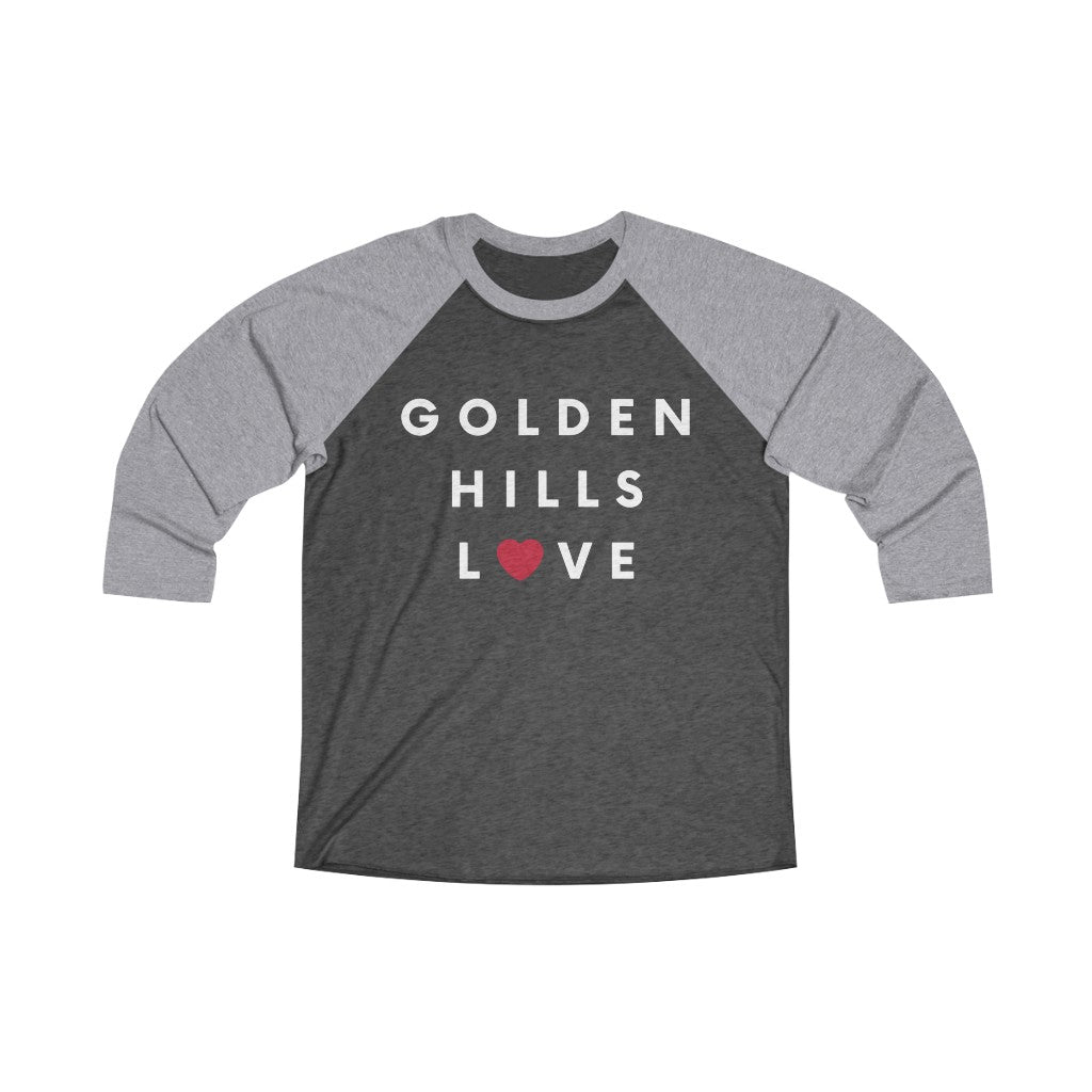 Golden Hills Love 3/4 Sleeve Baseball Tee