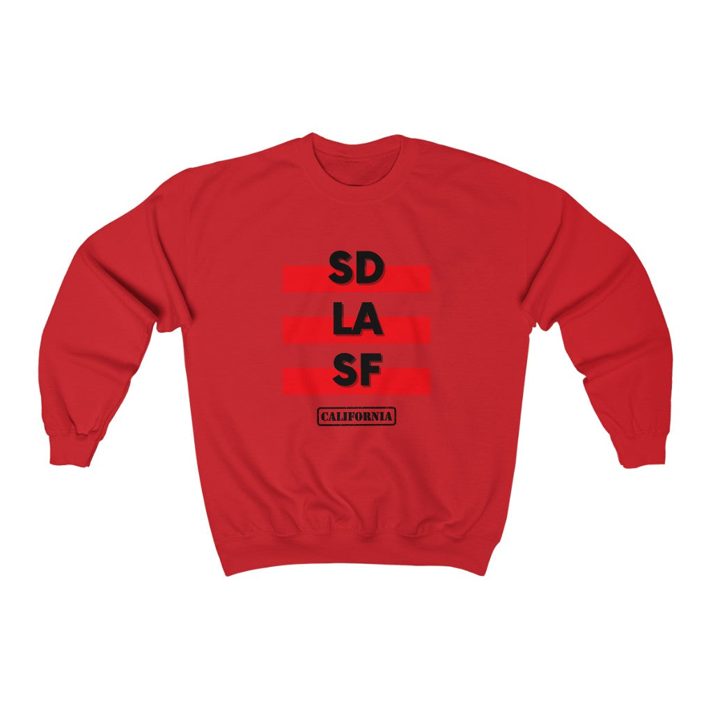 SD LA SF California Sweatshirt (Red)