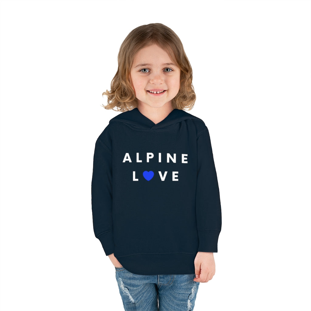 Alpine Love Toddler Hoodie, SD Pullover Fleece Kid's Hooded Sweater (Blue Heart)