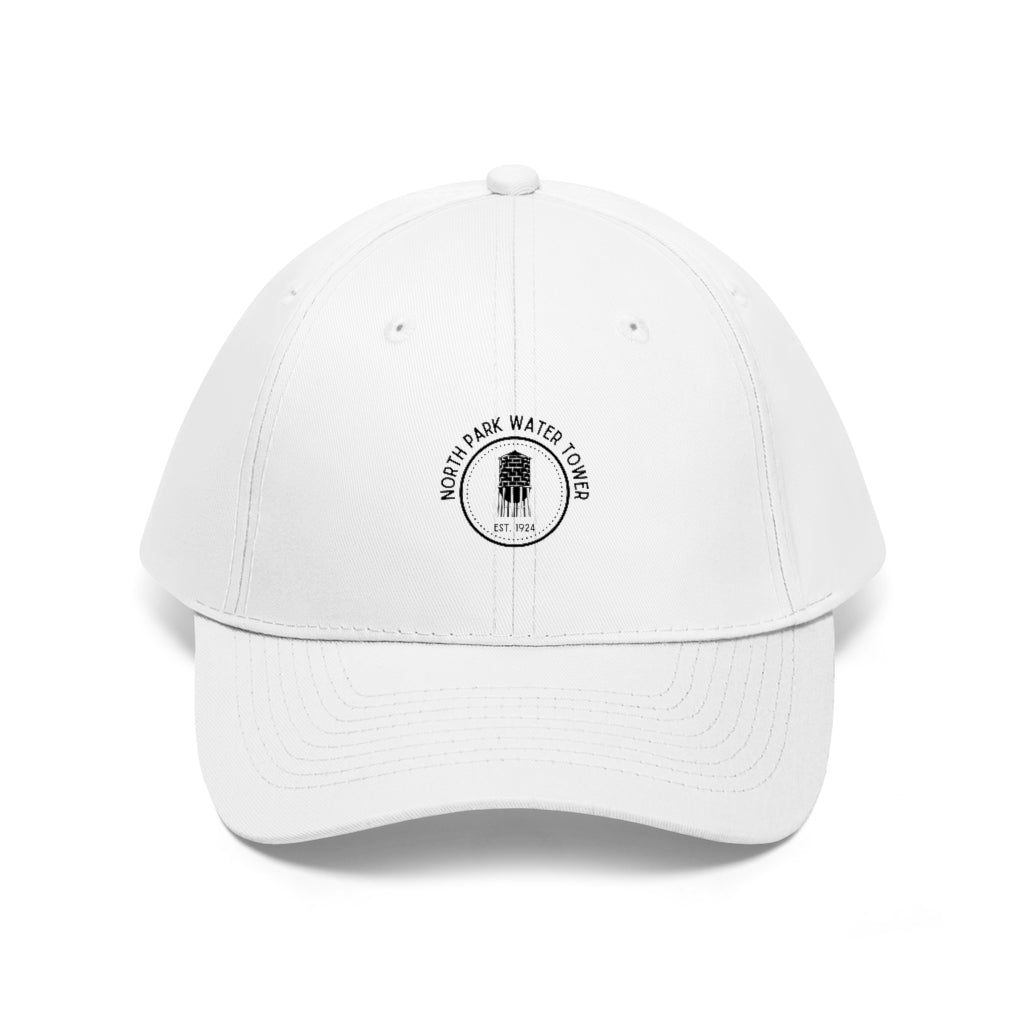 North Park Water Tower Est. Twill Hat, Dad Cap (Unisex)