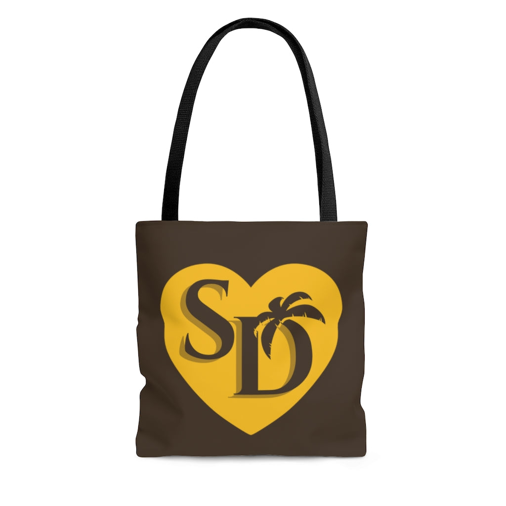 I Heart SD Brown and Gold Tote Bag