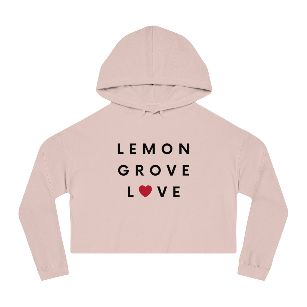 Lemon Grove Love Cropped Hoodie, Women's Hooded Sweatshirt