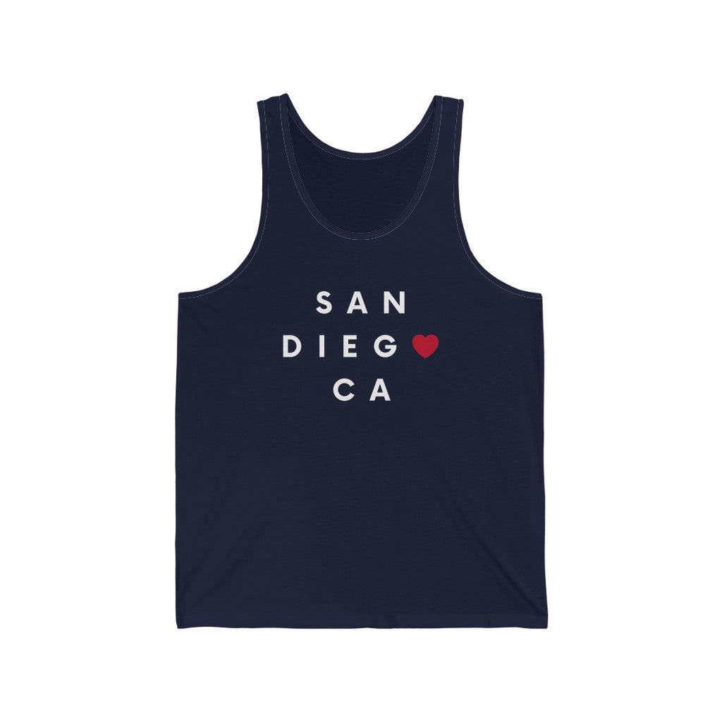 San Diego CA Tank Top, SD Sleeveless T-Shirt (Unisex) (Multiple Colors Avail)