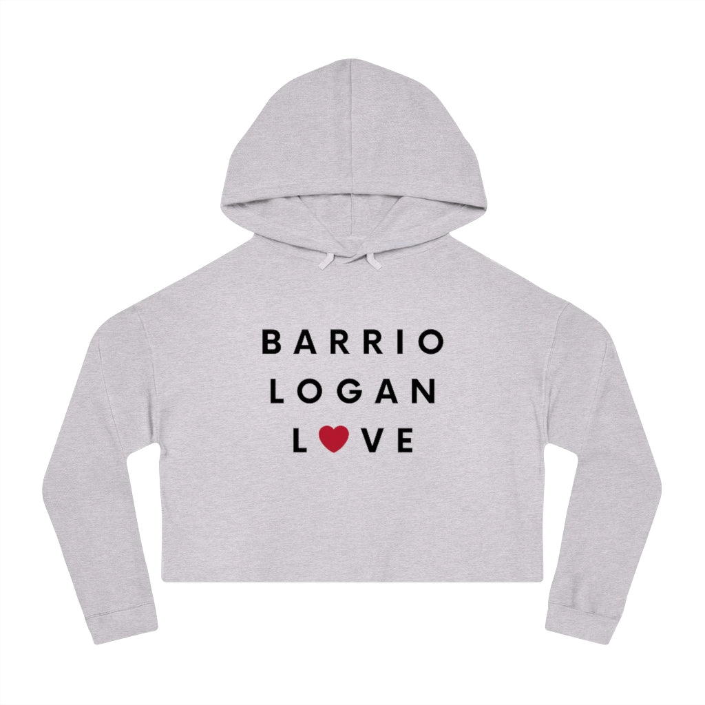 Barrio Logan Love Cropped Women's Hoodie, SD Hooded Sweatshirt