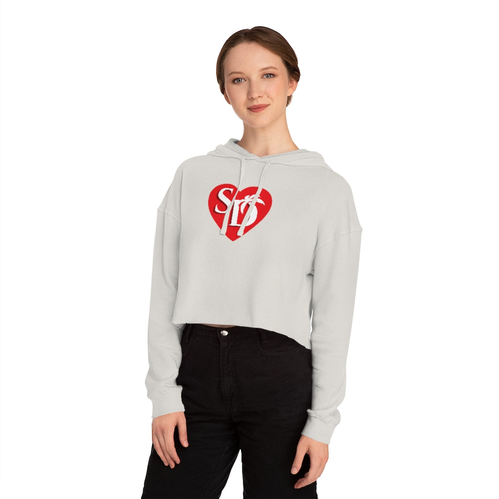 I Heart SD Cropped Top Women's Hoodie