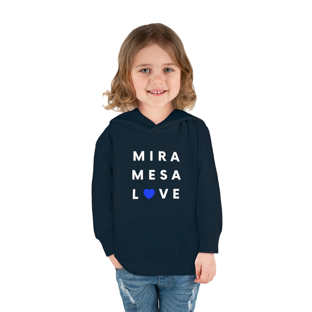 Mira Mesa Love Toddler Hoodie, Kid's Pullover Fleece Hooded Sweater (Blue Heart)