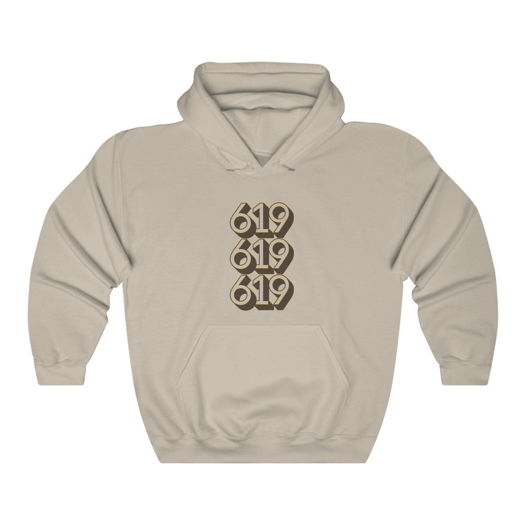 619 Hoodie | San Diego Brown and Gold Sweatshirt