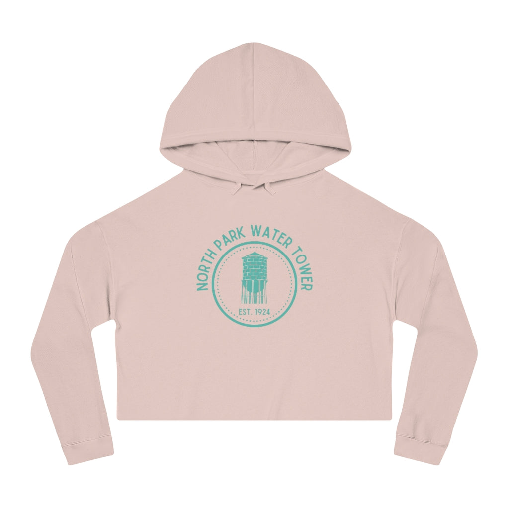 North Park Water Tower Est. Cropped Hoodie (Green)