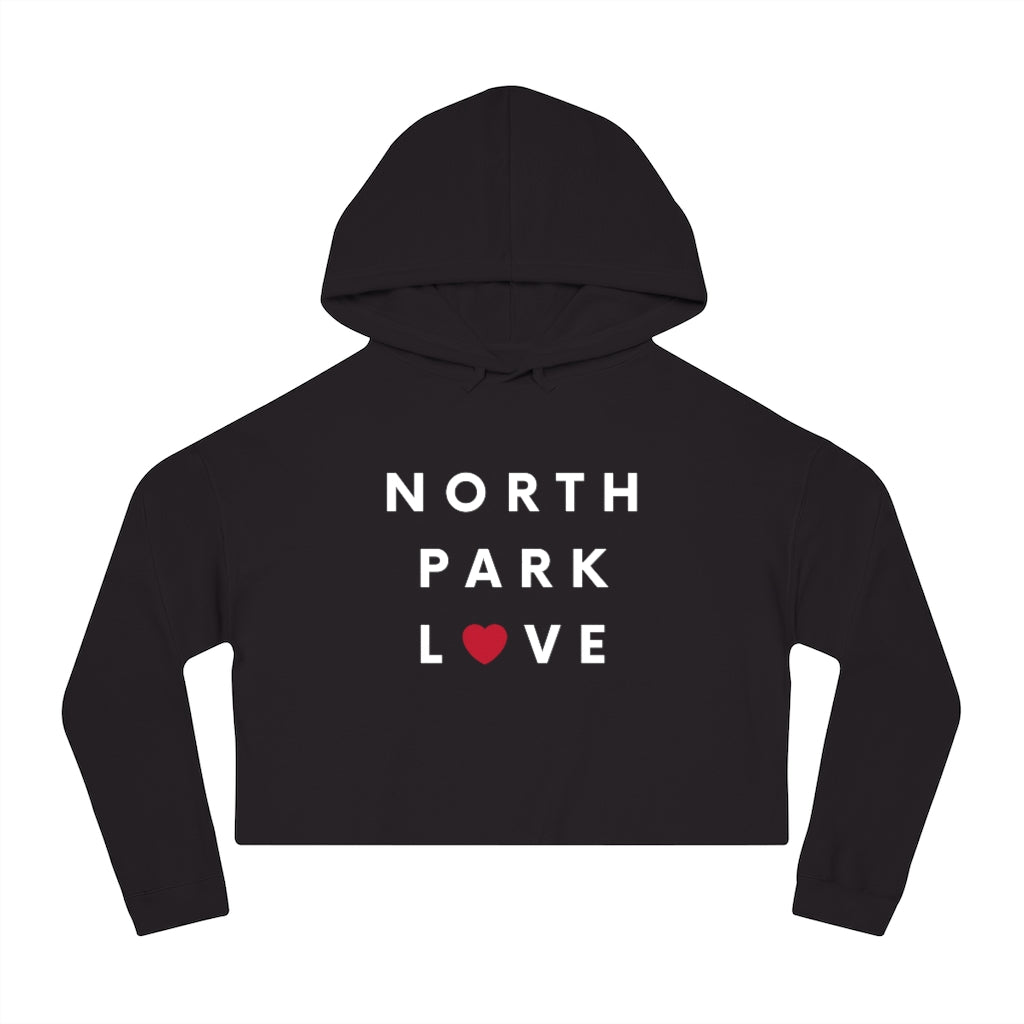 North Park Love Cropped Top Women's Hoodie, SD Hooded Sweatshirt