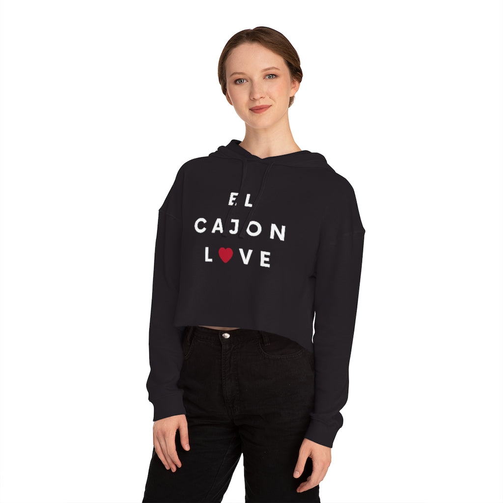 El Cajon Love Cropped Hoodie, Women's Hooded Sweatshirt