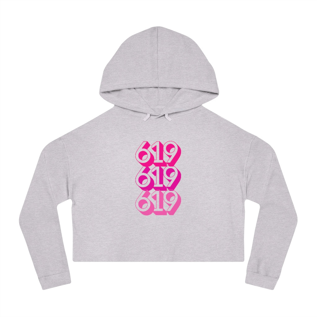 619 Cropped Women's Hoodie | San Diego Pink Sweatshirt