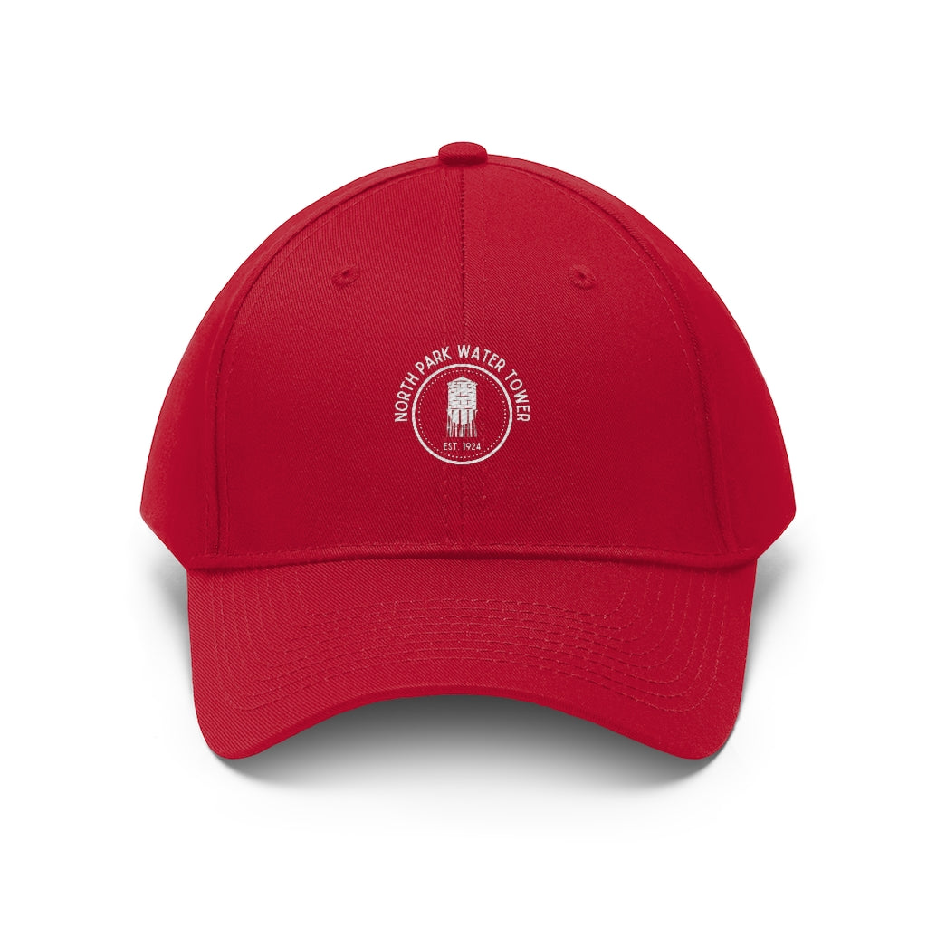 North Park Water Tower Est. Twill Hat, Dad Cap (Unisex)