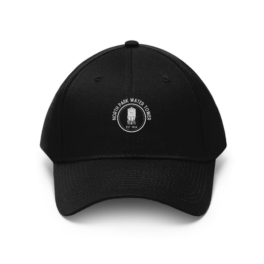 North Park Water Tower Est. Twill Hat, Dad Cap (Unisex)