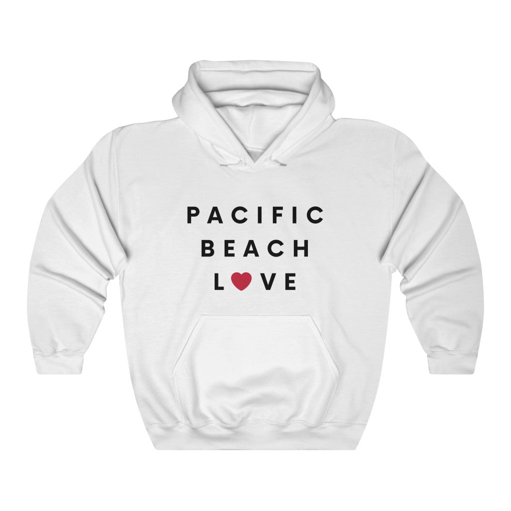 Pacific Beach Love Hoodie, San Diego Love Hooded Sweatshirt (Unisex) (Multiple Colors Avail)