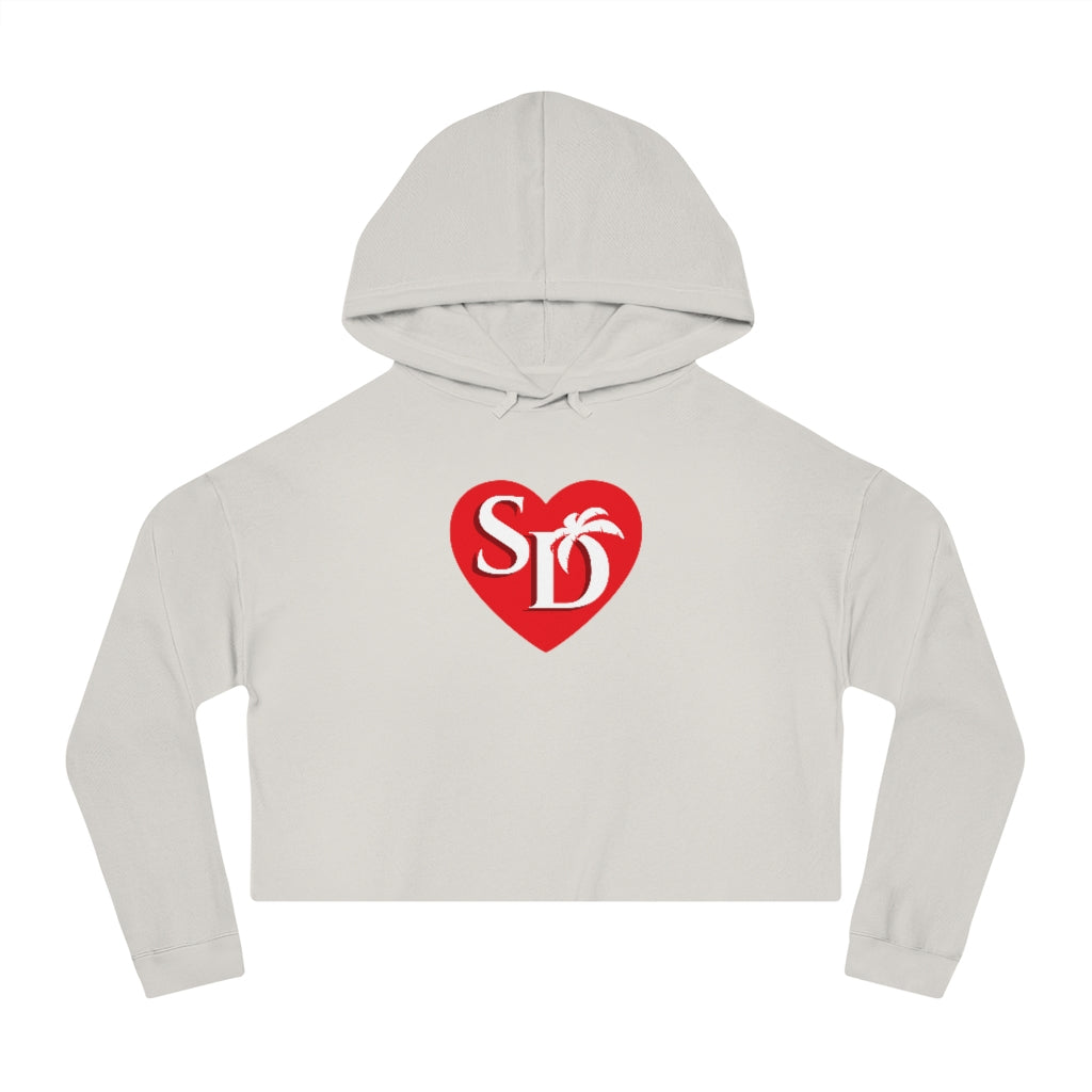 I Heart SD Cropped Top Women's Hoodie