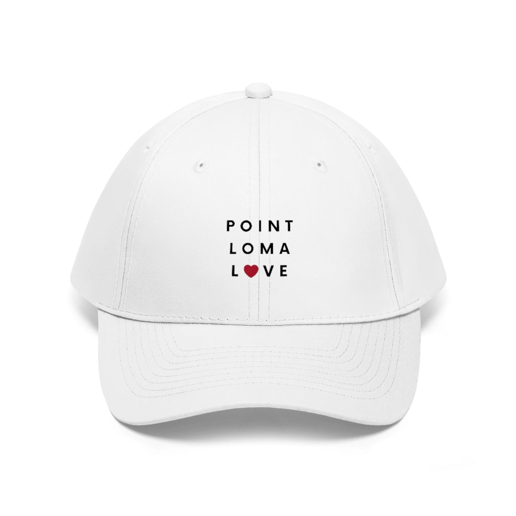 Point Loma Love Twill Hat, San Diego Neighborhood Cap (Unisex) (Multiple Colors Avail)