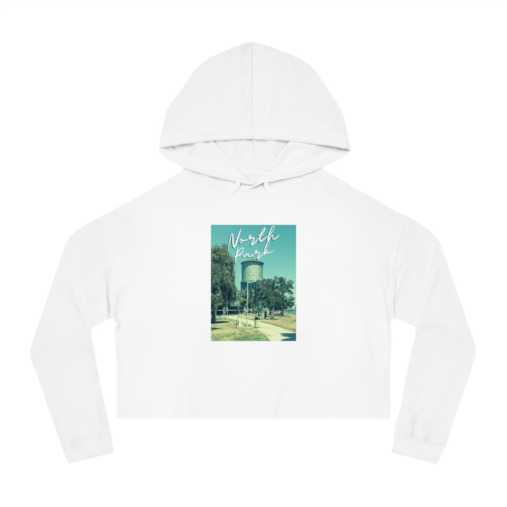 Classic North Park Water Tower Cropped Hoodie, Women's Hooded Sweatshirt