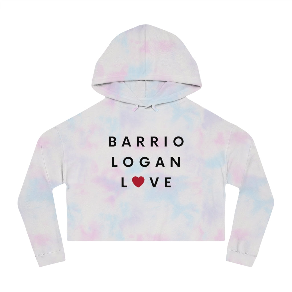 Barrio Logan Love Cropped Women's Hoodie, SD Hooded Sweatshirt