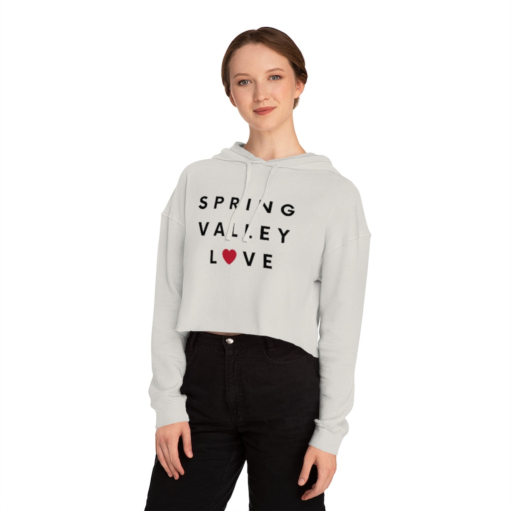 Spring Valley Love Cropped Hoodie, Women's Hooded Sweatshirt