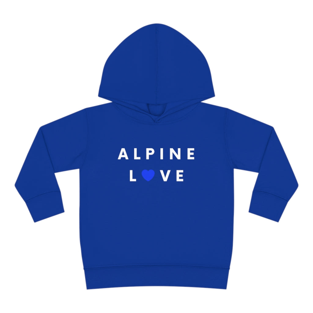 Alpine Love Toddler Hoodie, SD Pullover Fleece Kid's Hooded Sweater (Blue Heart)