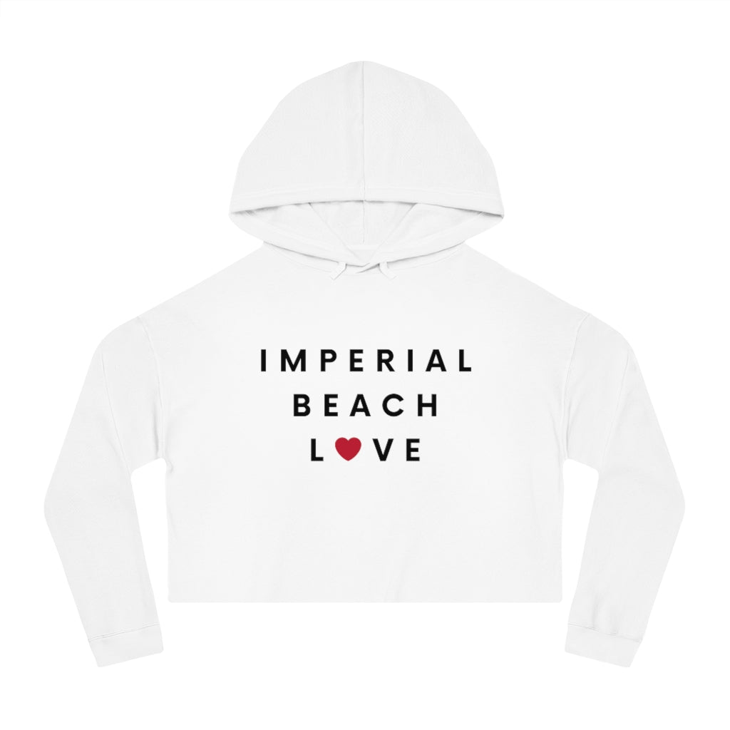 Imperial Beach Love Cropped Hoodie, IB Women's Hooded Sweatshirt