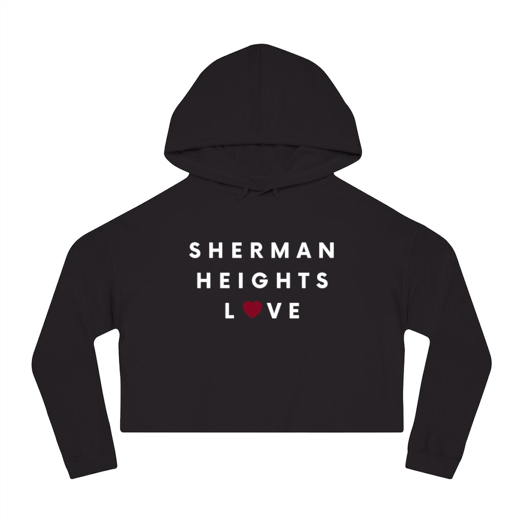 Sherman Heights Love Cropped Women's Hoodie, SD Hooded Sweatshirt