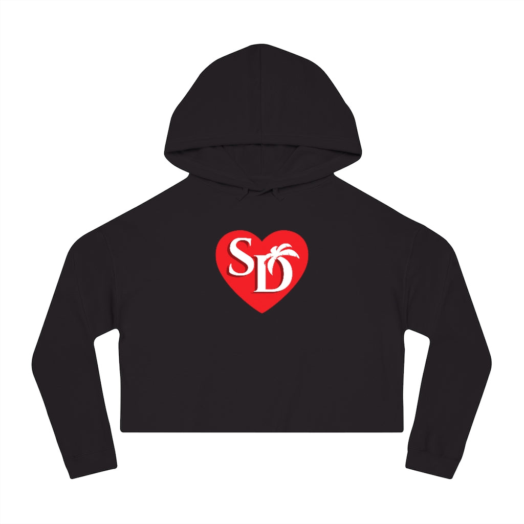 I Heart SD Cropped Top Women's Hoodie