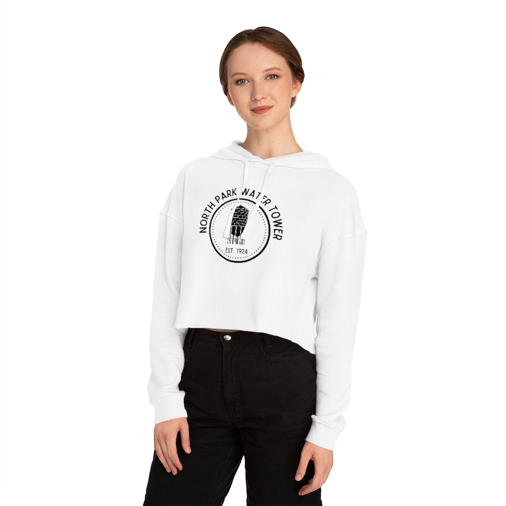 North Park Water Tower Est. Cropped Hoodie, SD Women's Hooded Sweatshirt