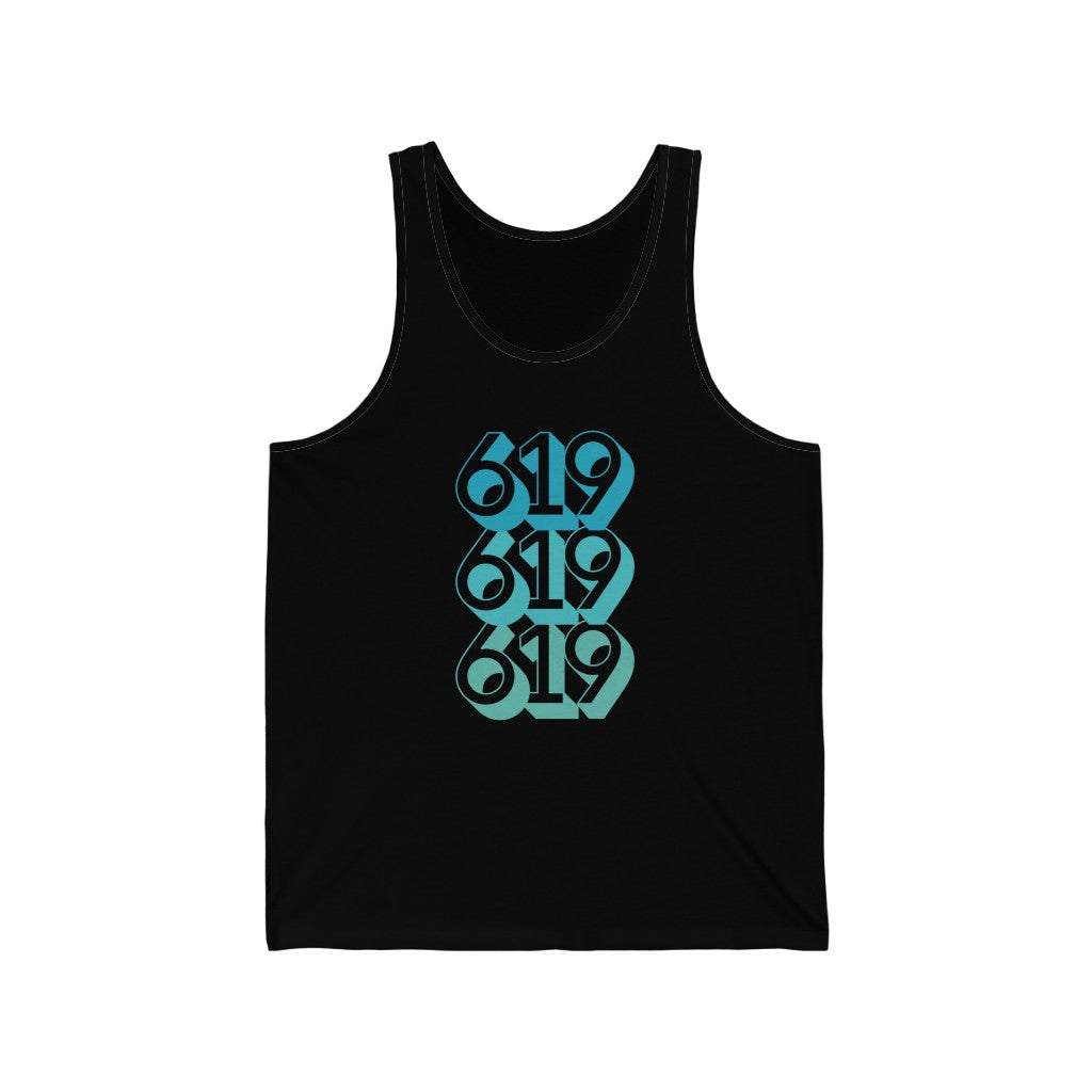 619 Tank | Teal San Diego Area Code Sleeveless T-Shirt