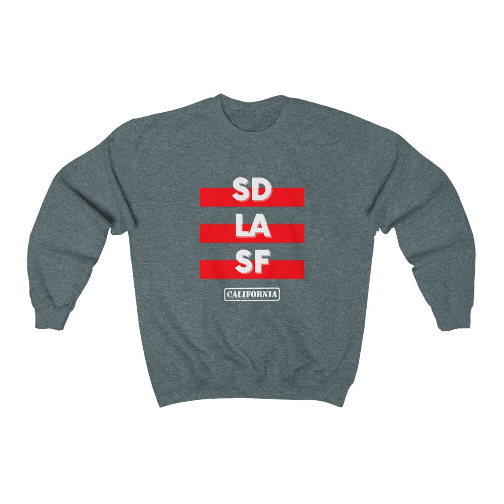 SD LA SF California Sweatshirt (Red)