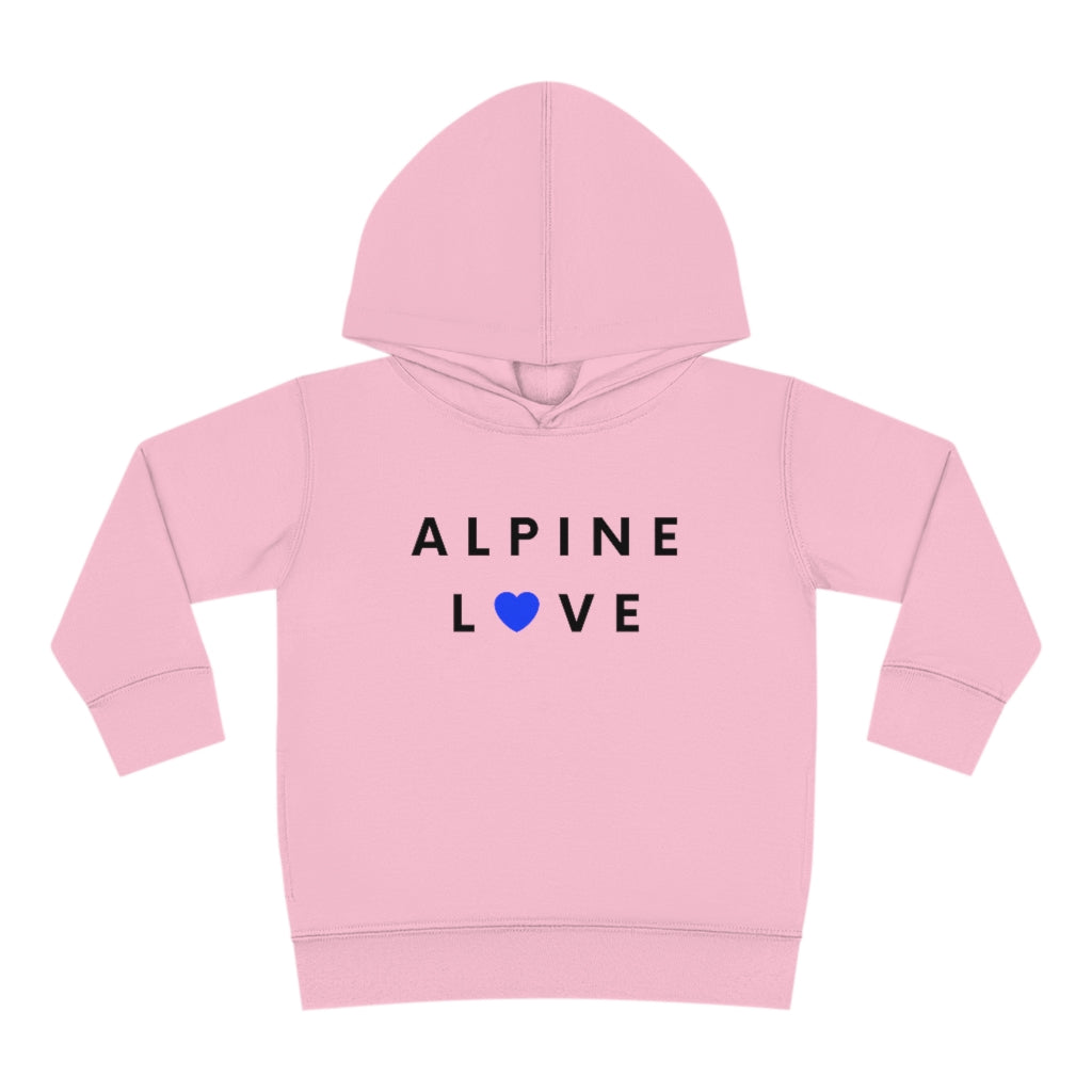 Alpine Love Toddler Hoodie, SD Pullover Fleece Kid's Hooded Sweater (Blue Heart)