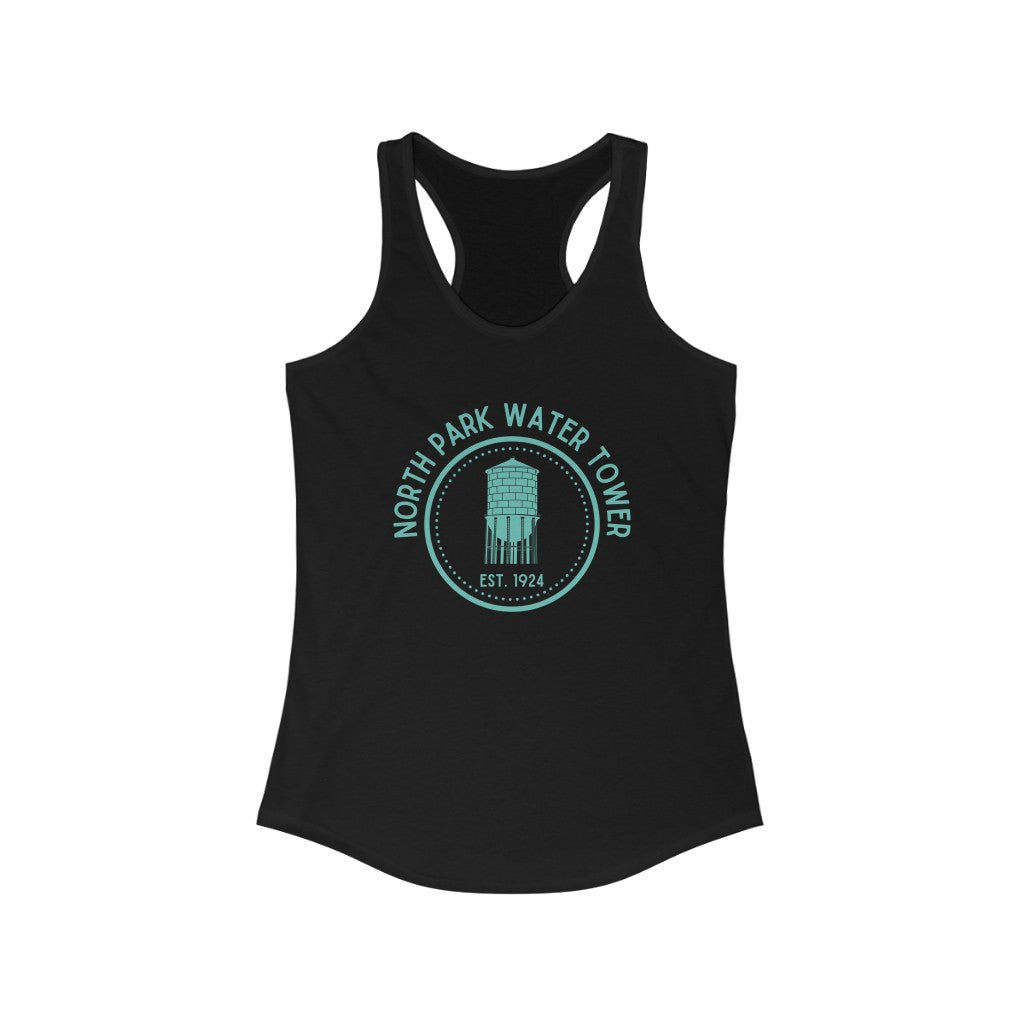 North Park Water Tower Est. Tank-Top, Women's Racerback Sleeveless Shirt