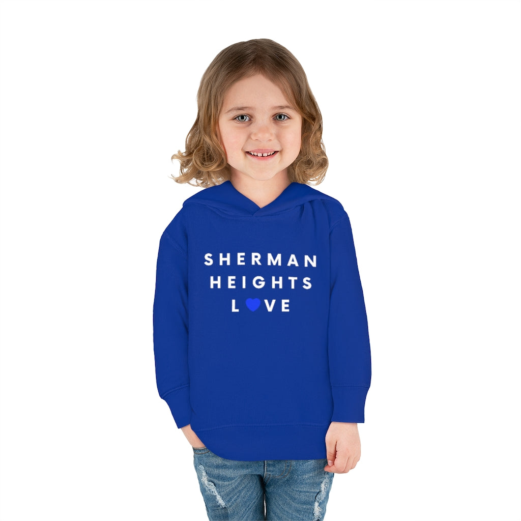 Sherman Heights Love Toddler Hoodie, Kid's Pullover Fleece Hooded Sweater (Blue Heart)