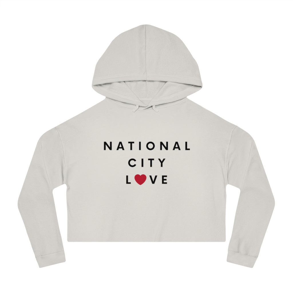 National City Love Cropped Hoodie, Women's Hooded Sweatshirt