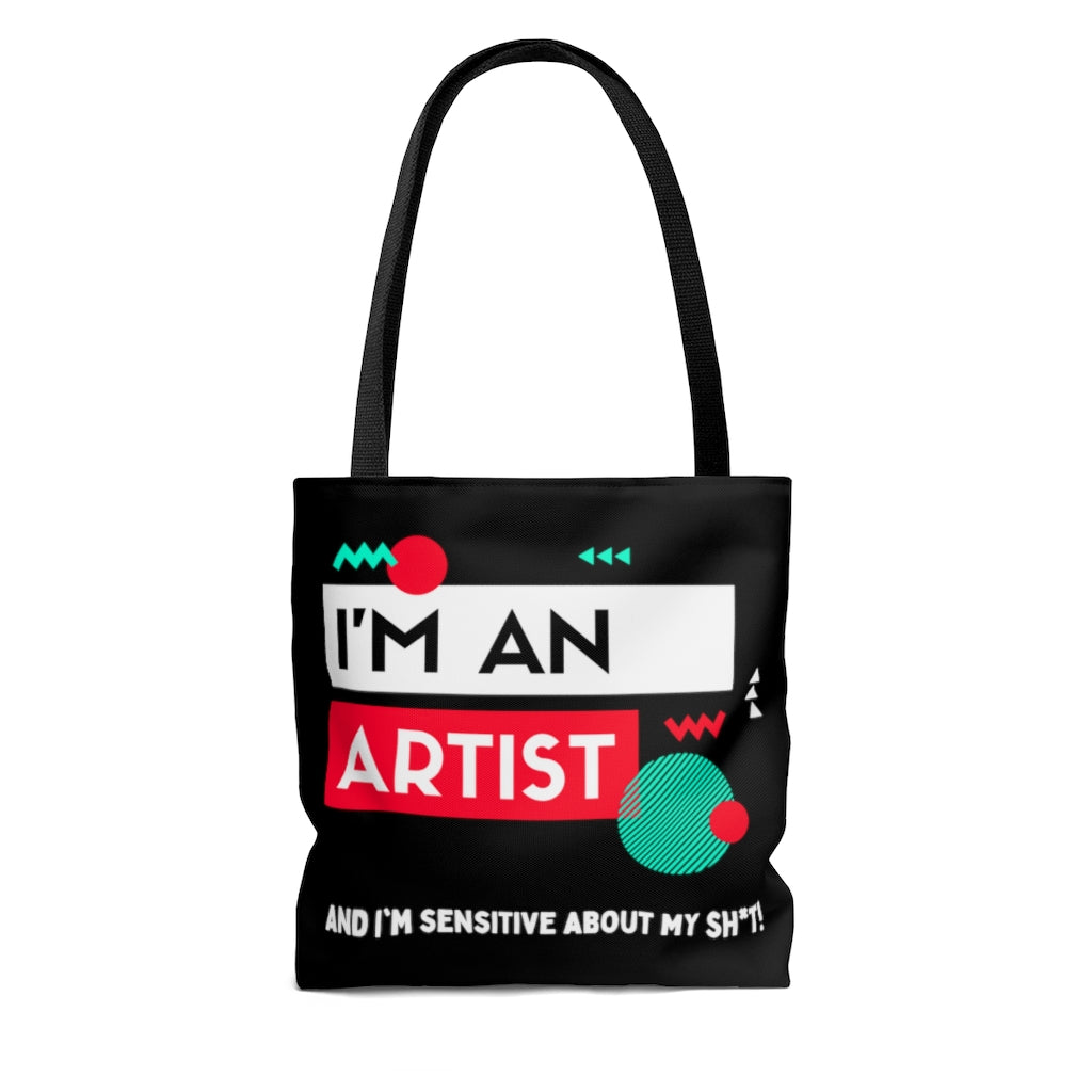 I'm an Artist Red and Black Tote Bag