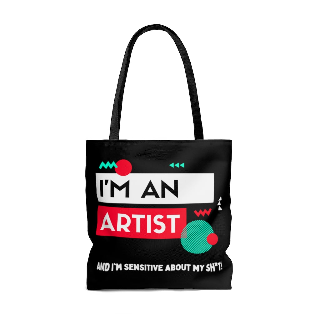 I'm an Artist Red and Black Tote Bag