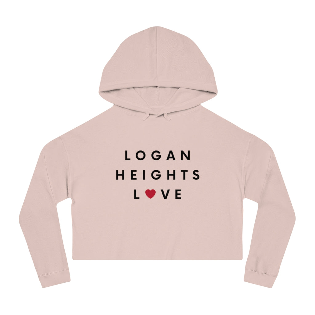 Logan Heights Love Cropped Hoodie, Women's Hooded Sweatshirt