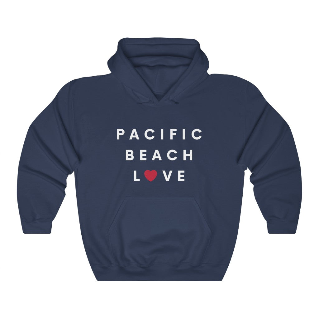 Pacific Beach Love Hoodie, San Diego Love Hooded Sweatshirt (Unisex) (Multiple Colors Avail)