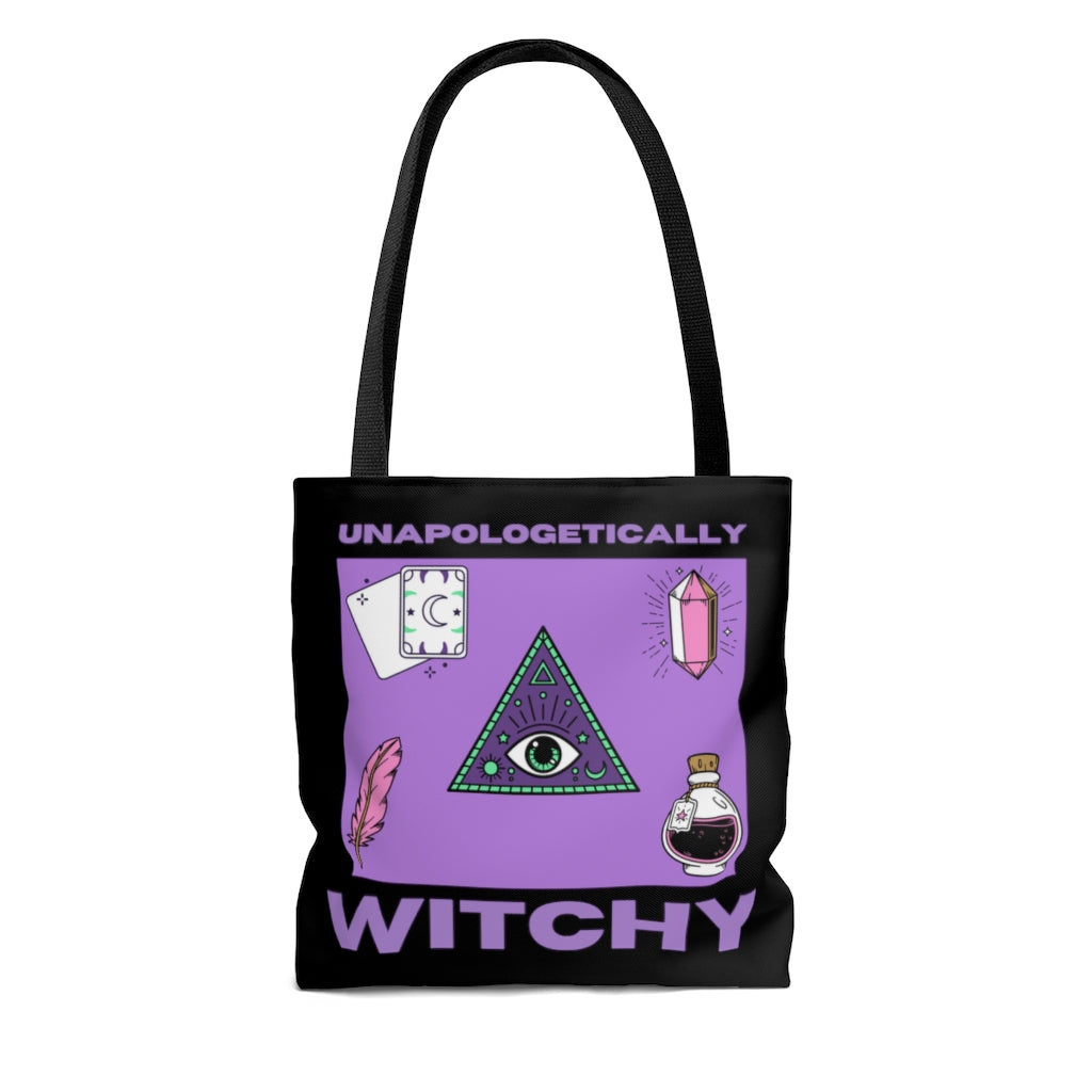 Unapologetically Witchy Purple and Black Tote Bag