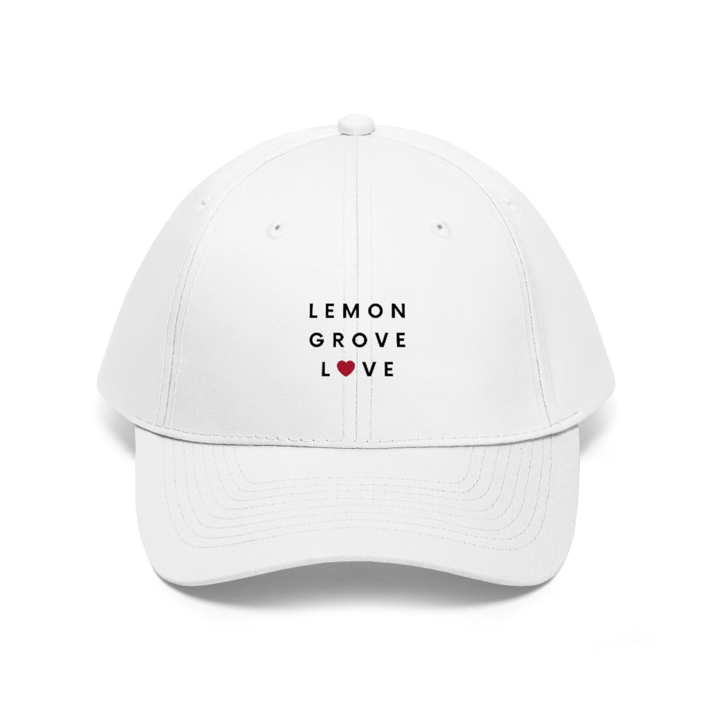 Lemon Grove Love Twill Hat, San Diego County Neighborhood Cap (Unisex) (Multiple Colors Avail)