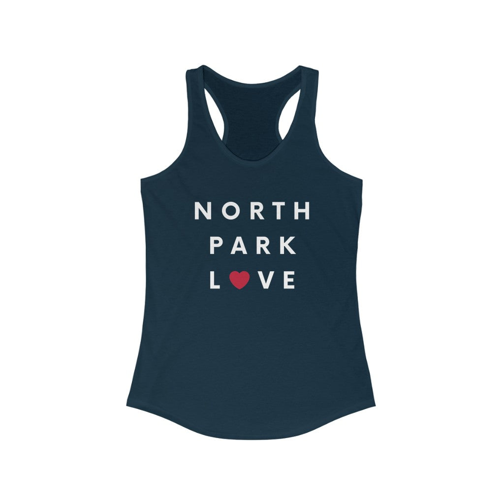 North Park Love Women's Racerback Tank Top, SD Sleeveless Shirt