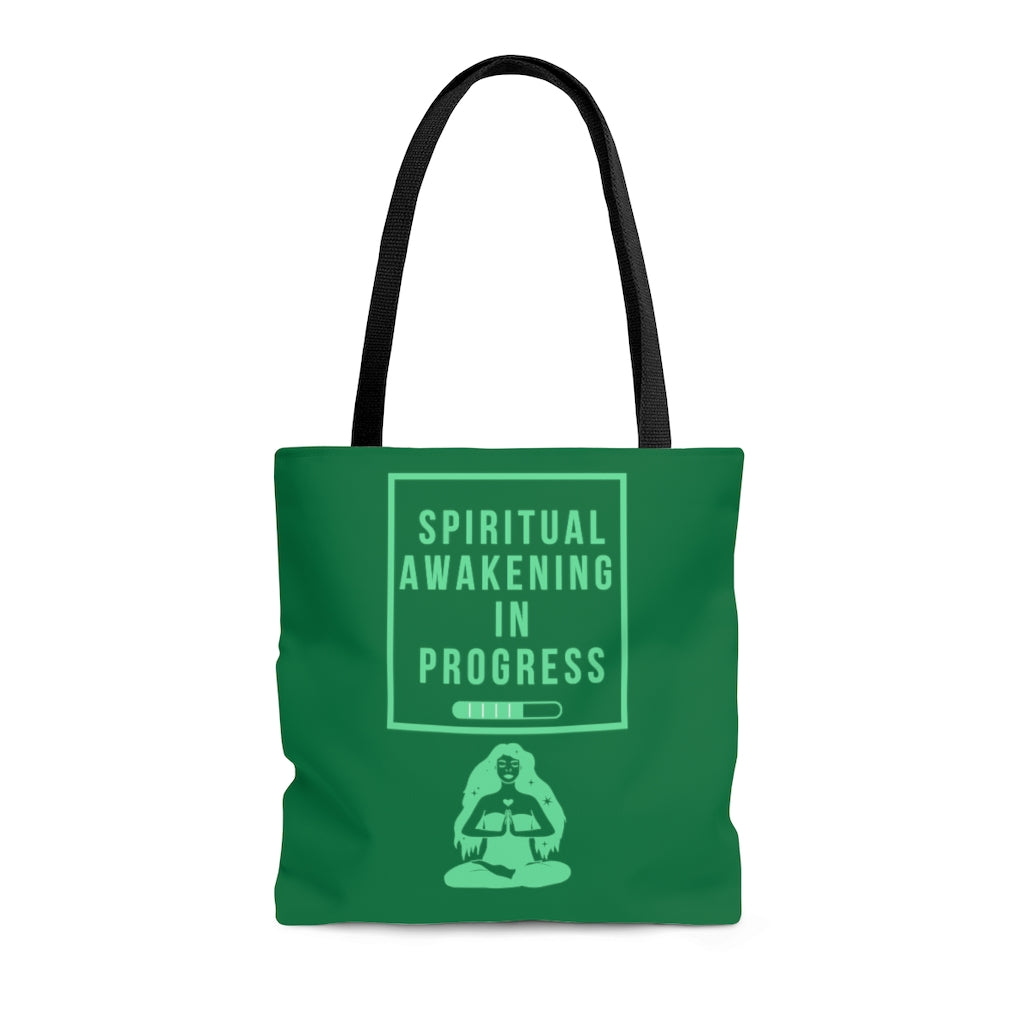 Spiritual Awakening Green Tote Bag