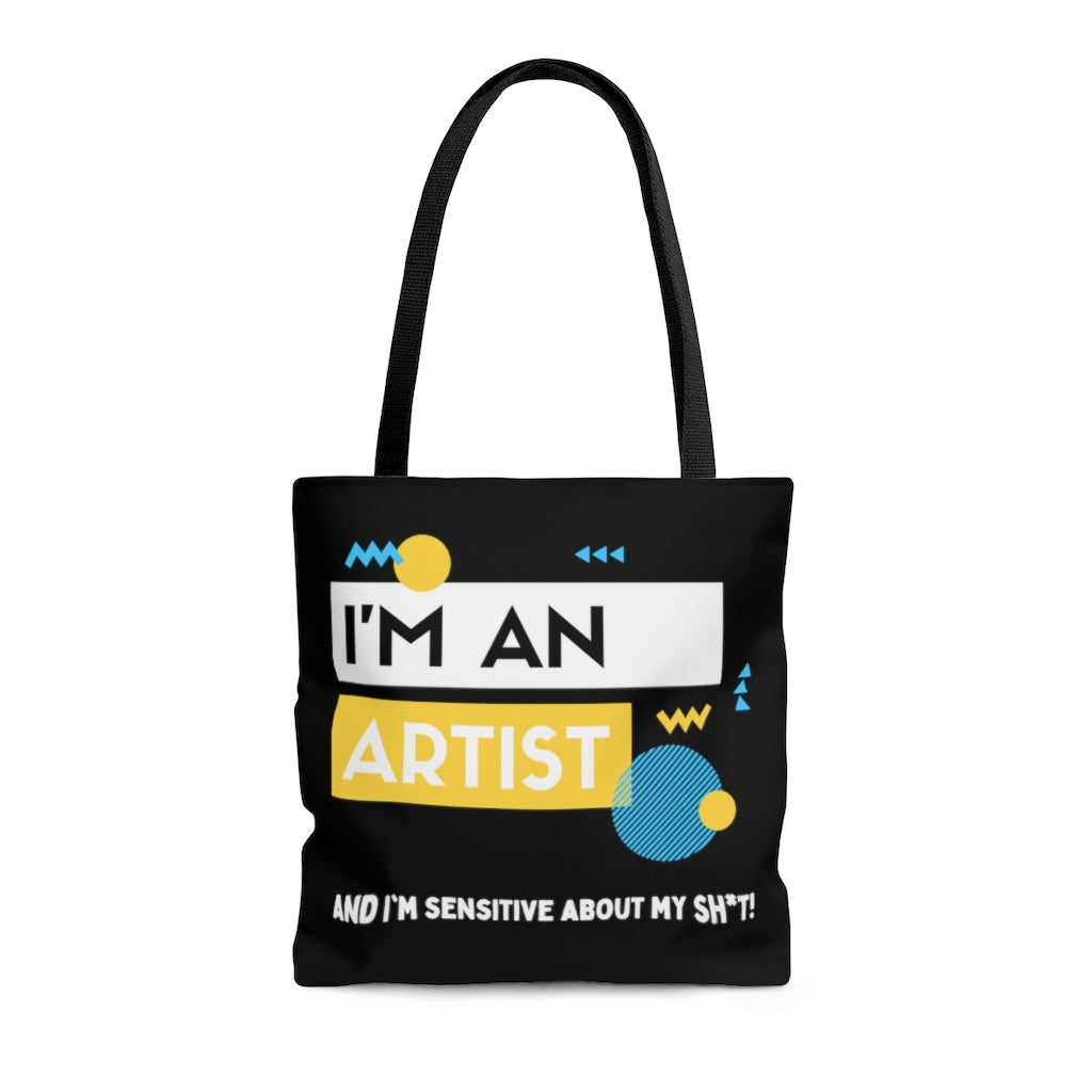 I'm an Artist Yellow and Black Tote Bag